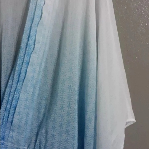 WOMAN'S APT.9 SHORT SLEEVE/ FRONT TIE BLUE BLOUSE TOP.SHEER.SIZE S - Picture 4 of 5